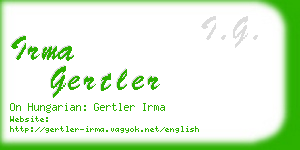 irma gertler business card